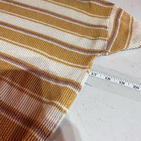 American Eagle Boxy Striped Lettuce Trim Fall Autumn Short Sleeve T-shirt XS - Picture 6 of 7